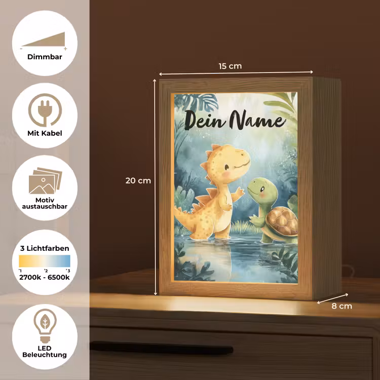 Dino - Schildpad - Jungle Light Box met kabel (Kinderlampje) klein -USP_websiteoverzichtDE