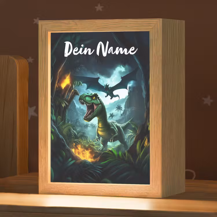 Dinosaurus - Draak - Jungle - Groen Light Box met kabel (Kinderlampje) klein -zzz_3d_website