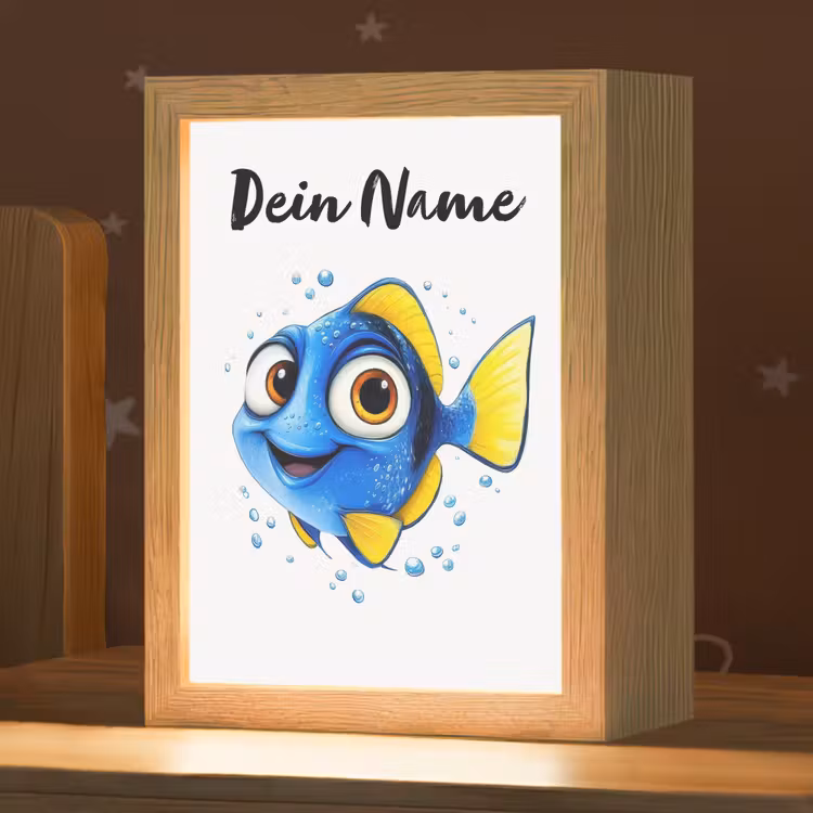 Doktersvis - Blauw - Vis - Spetters Light Box met kabel (Kinderlampje) klein -zzz_3d_website