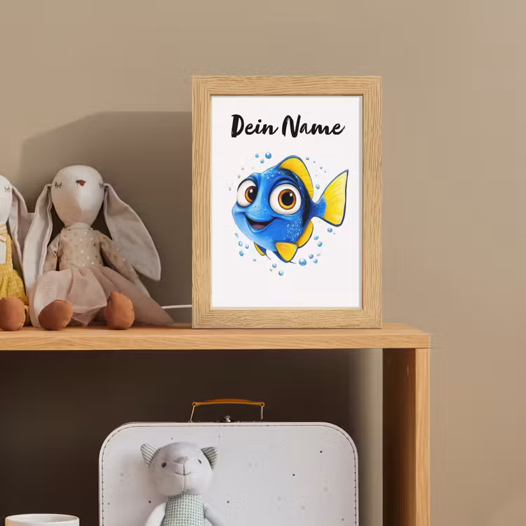 Doktersvis - Blauw - Vis - Spetters Light Box met kabel (Kinderlampje) klein -sfeer2_kind