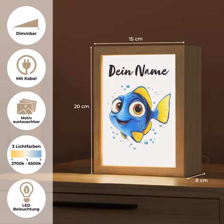 Doktersvis - Blauw - Vis - Spetters Light Box met kabel (Kinderlampje) klein -USP_websiteoverzichtDE