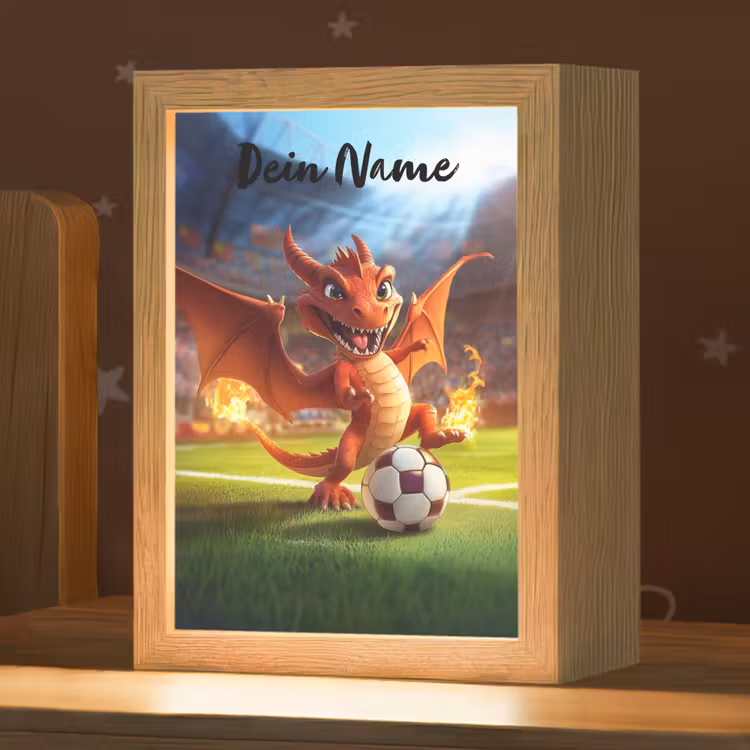 Draak - Voetbal - Vuur - Stadion Light Box met kabel (Kinderlampje) klein -zzz_3d_website