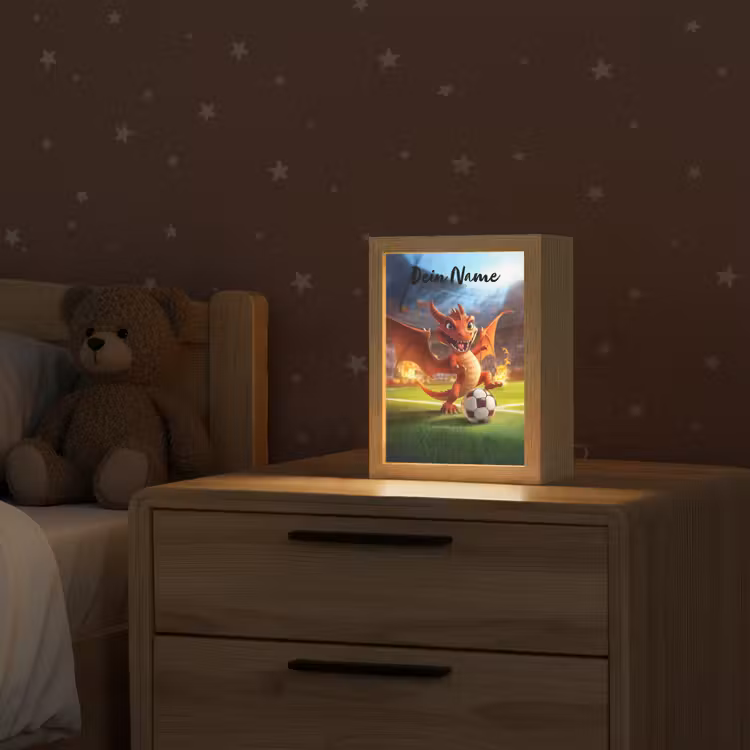 Draak - Voetbal - Vuur - Stadion Light Box met kabel (Kinderlampje) klein -sfeer1_kind