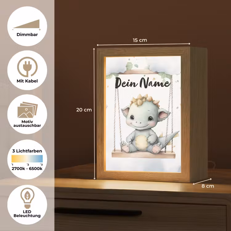 Draak - Baby dier - Kinderen Light Box met kabel (Kinderlampje) klein -USP_websiteoverzichtDE