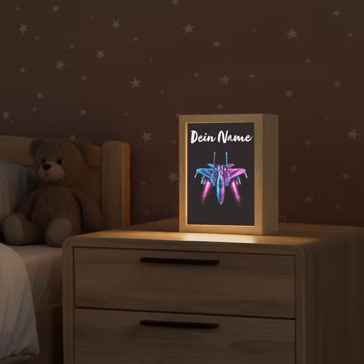 Straaljager - Blauw - Kleuren - Jongens - Zwart Light Box met kabel (Kinderlampje) klein -sfeer1_kind