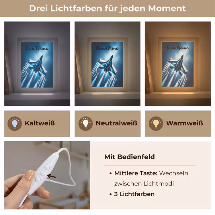 Straaljager - Blauw - Jongens Light Box met kabel (Kinderlampje) klein -USP_lichtkleurDE