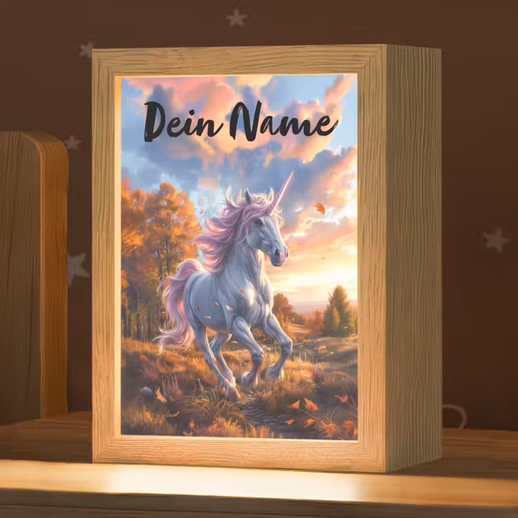 Eenhoorn - Sprookjes dier - Natuur - Meisjes Light Box met kabel (Kinderlampje) klein -zzz_3d_website