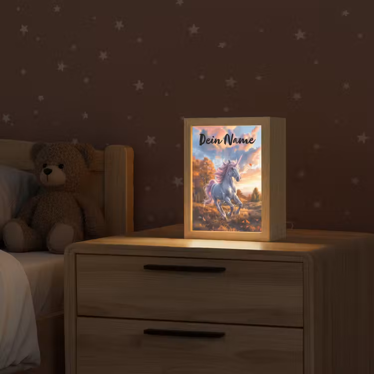 Eenhoorn - Sprookjes dier - Natuur - Meisjes Light Box met kabel (Kinderlampje) klein -sfeer1_kind