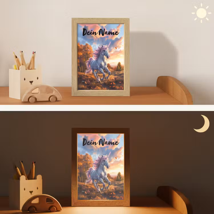 Eenhoorn - Sprookjes dier - Natuur - Meisjes Light Box met kabel (Kinderlampje) klein -sfeer3_kind