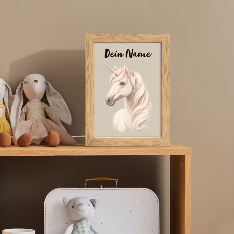 Eenhoorn - Manen - Golven - Wit Light Box met kabel (Kinderlampje) klein -sfeer2_kind