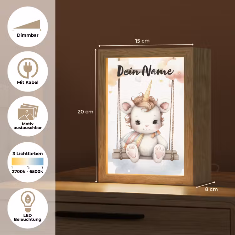 Eenhoorn - Dier - Kinderen - Unicorn Light Box met kabel (Kinderlampje) klein -USP_websiteoverzichtDE