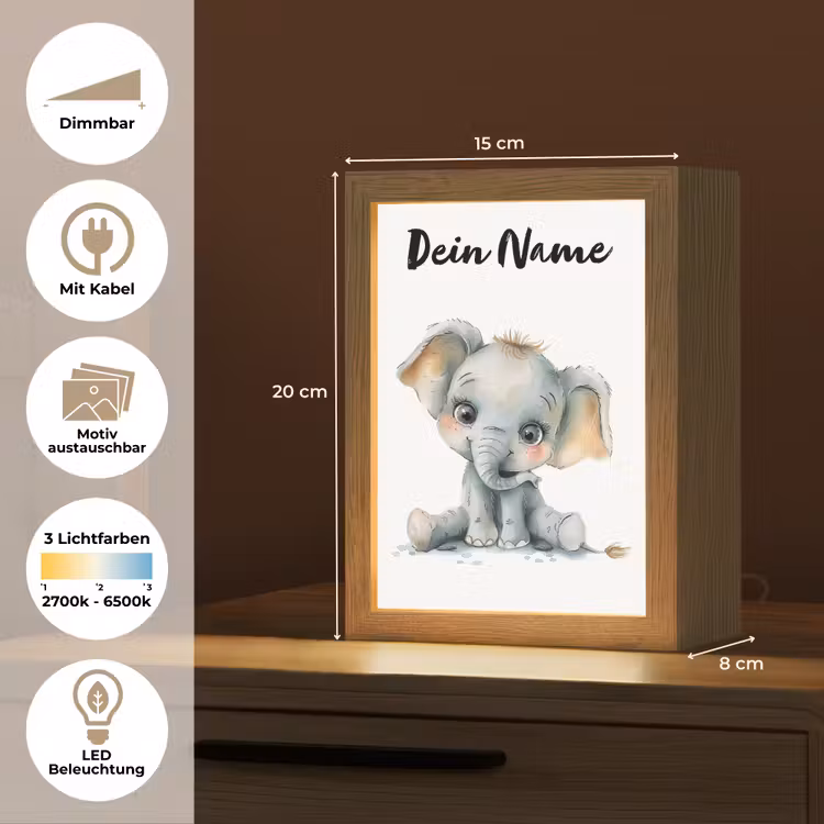 Olifant - Baby dier Light Box met kabel (Kinderlampje) klein -USP_websiteoverzichtDE