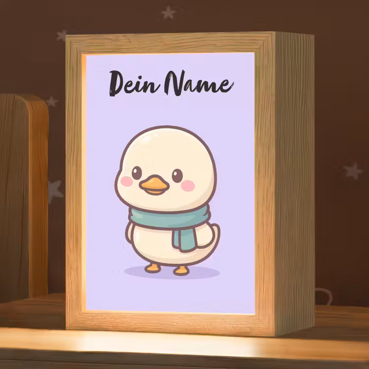 Eend - Paars - Sjaal Light Box met kabel (Kinderlampje) klein -zzz_3d_website