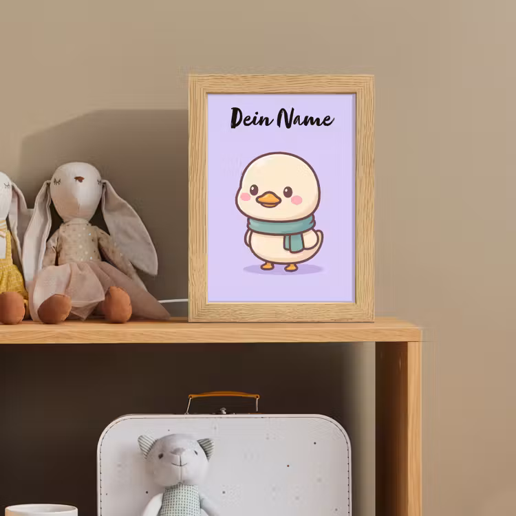 Eend - Paars - Sjaal Light Box met kabel (Kinderlampje) klein -sfeer2_kind