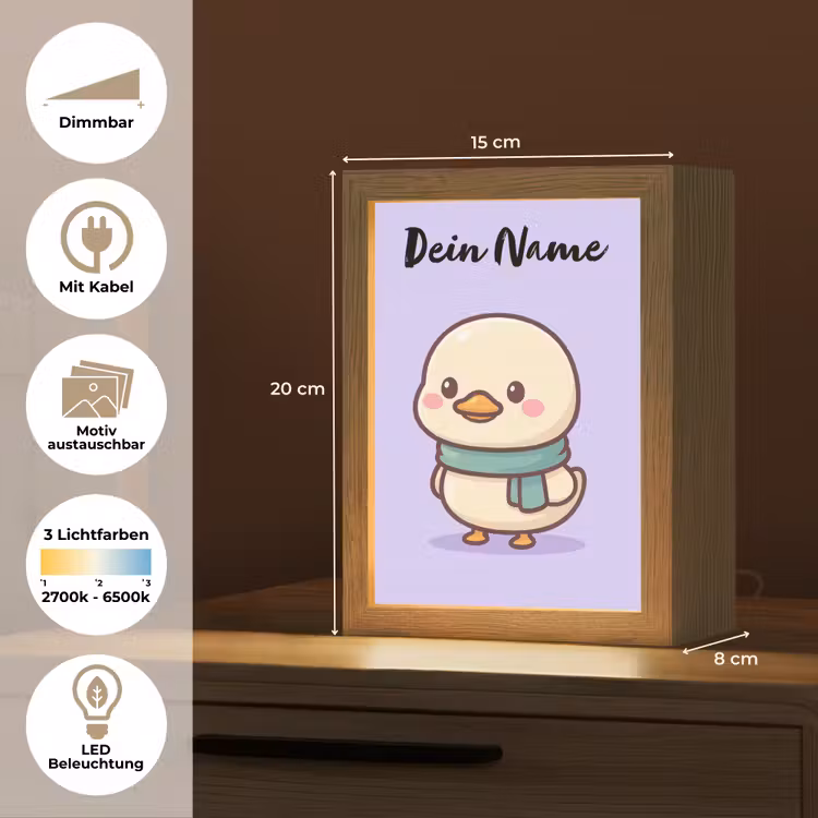 Eend - Paars - Sjaal Light Box met kabel (Kinderlampje) klein -USP_websiteoverzichtDE