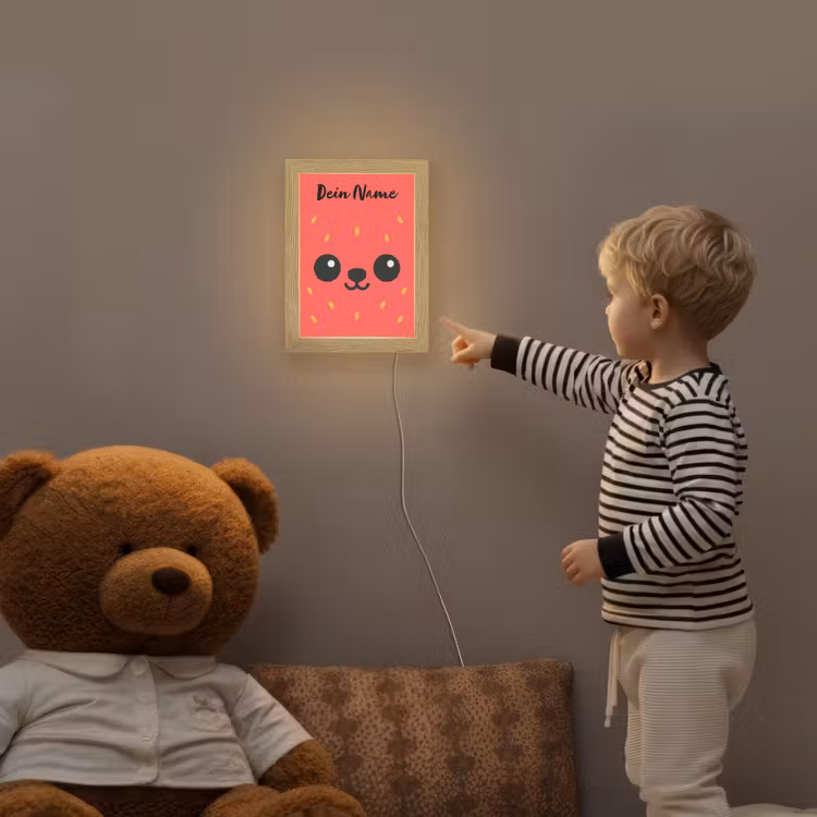 Aardbei - Gezichtje - Rood Light Box met kabel (Kinderlampje) klein -sfeer4a_kind