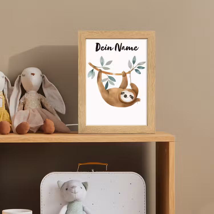 Luiaard - Dier - Jungle dieren Light Box met kabel (Kinderlampje) klein -sfeer2_kind