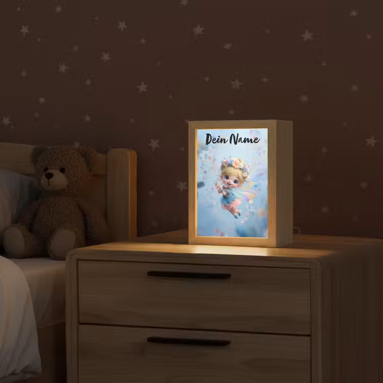 Fee - Bloemen - Sprookje - Blauw Light Box met kabel (Kinderlampje) klein -sfeer1_kind