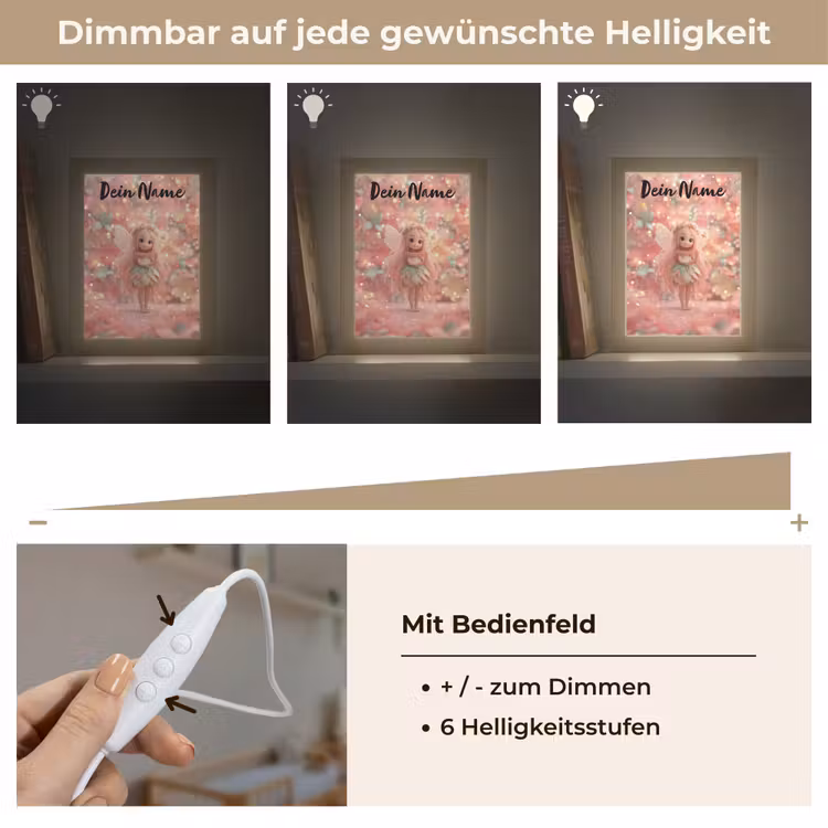 Fee - Bloemen - Roze Light Box met kabel (Kinderlampje) klein -USP_dimbaarDE