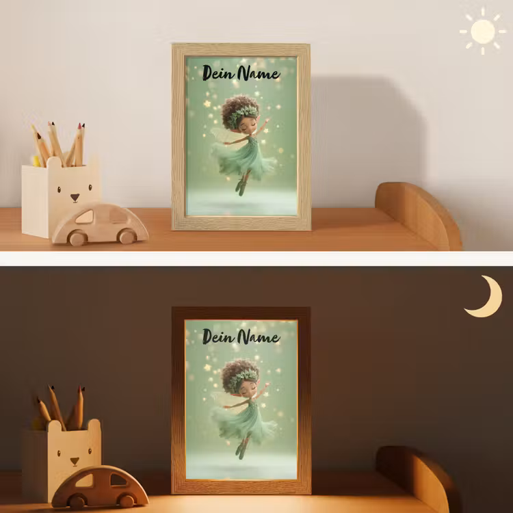 Fee - Groen - Sprookje - Sterren Light Box met kabel (Kinderlampje) klein -sfeer3_kind