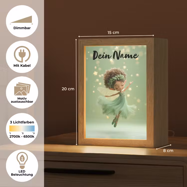 Fee - Groen - Sprookje - Sterren Light Box met kabel (Kinderlampje) klein -USP_websiteoverzichtDE