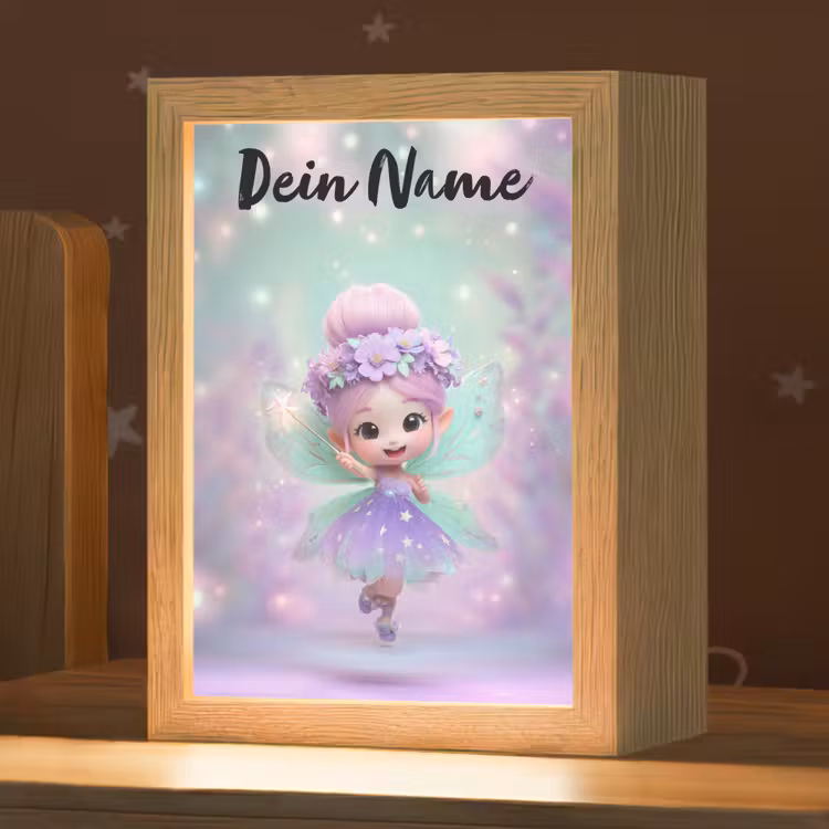 Fee - Paars - Sprookje Light Box met kabel (Kinderlampje) klein -zzz_3d_website