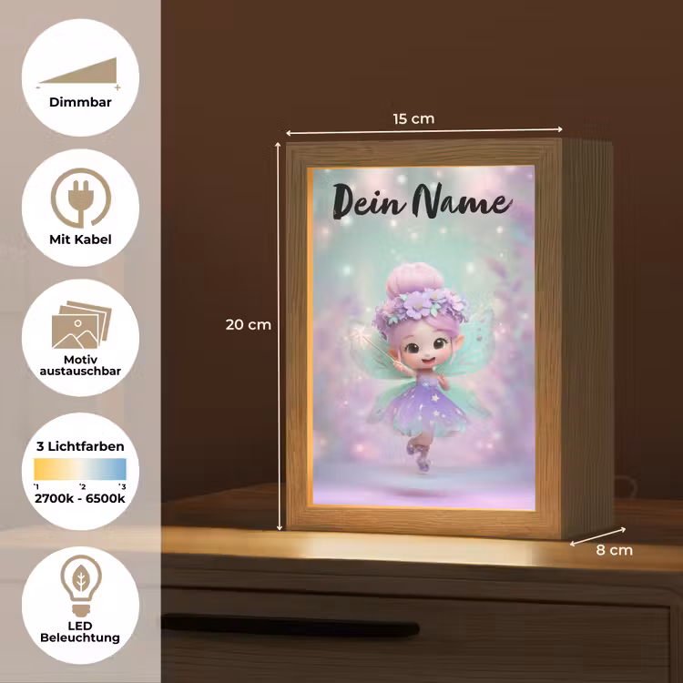 Fee - Paars - Sprookje Light Box met kabel (Kinderlampje) klein -USP_websiteoverzichtDE