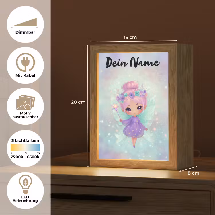 Fee - Paars - Glinsters Light Box met kabel (Kinderlampje) klein -USP_websiteoverzichtDE