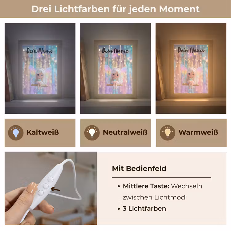 Fee - Schommel - Paars - Glinsters Light Box met kabel (Kinderlampje) klein -USP_lichtkleurDE