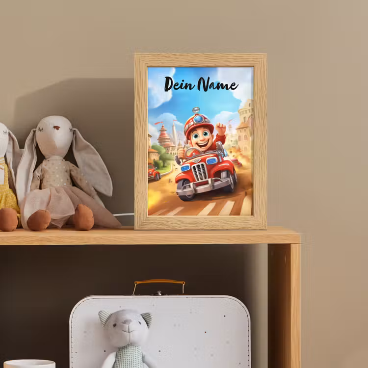 Brandweer - Jongens - Kinderen - Auto Light Box met kabel (Kinderlampje) klein -sfeer2_kind