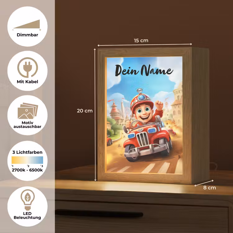 Brandweer - Jongens - Kinderen - Auto Light Box met kabel (Kinderlampje) klein -USP_websiteoverzichtDE