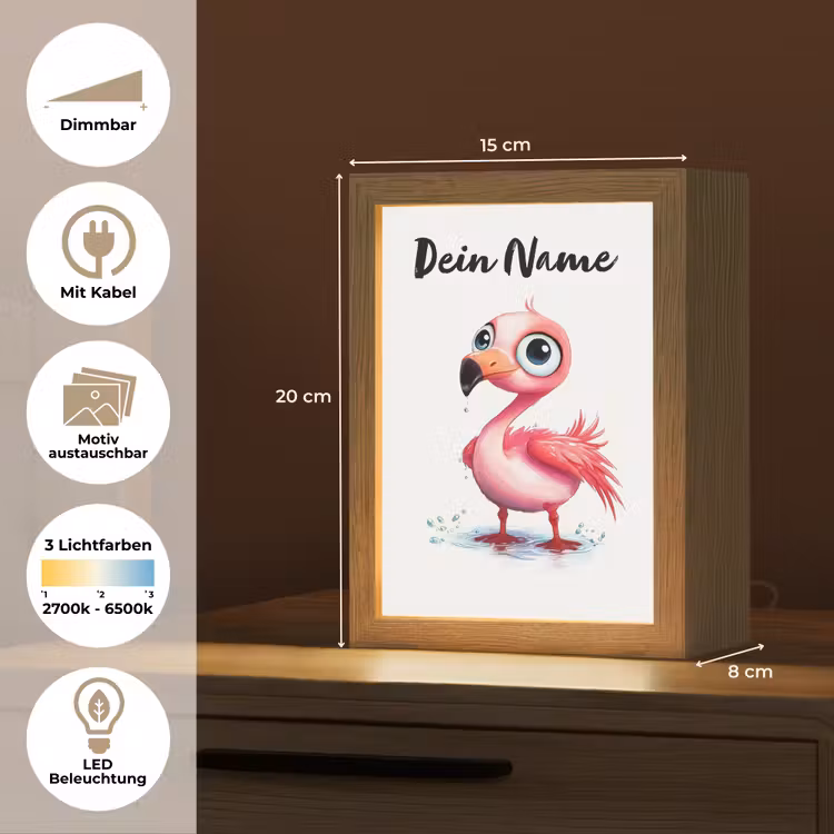 Flamingo - Roze - Water Light Box met kabel (Kinderlampje) klein -USP_websiteoverzichtDE