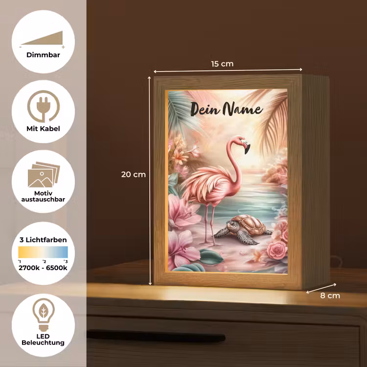Flamingo - Schildpad - Roze Light Box met kabel (Kinderlampje) klein -USP_websiteoverzichtDE