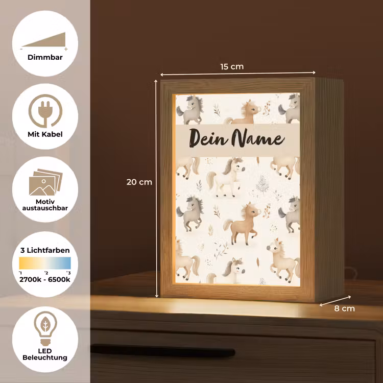 Veulens - Paard - Patroon - Beige Light Box met kabel (Kinderlampje) klein -USP_websiteoverzichtDE
