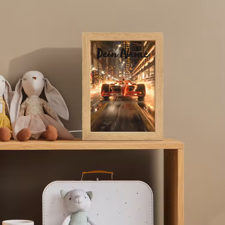 Formule 1 - Auto - Race - Goud - Jongens Light Box met kabel (Kinderlampje) klein -sfeer2_kind