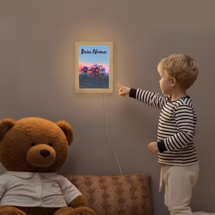 Formule 1 - Race - Auto - Jongens Light Box met kabel (Kinderlampje) klein -sfeer4a_kind