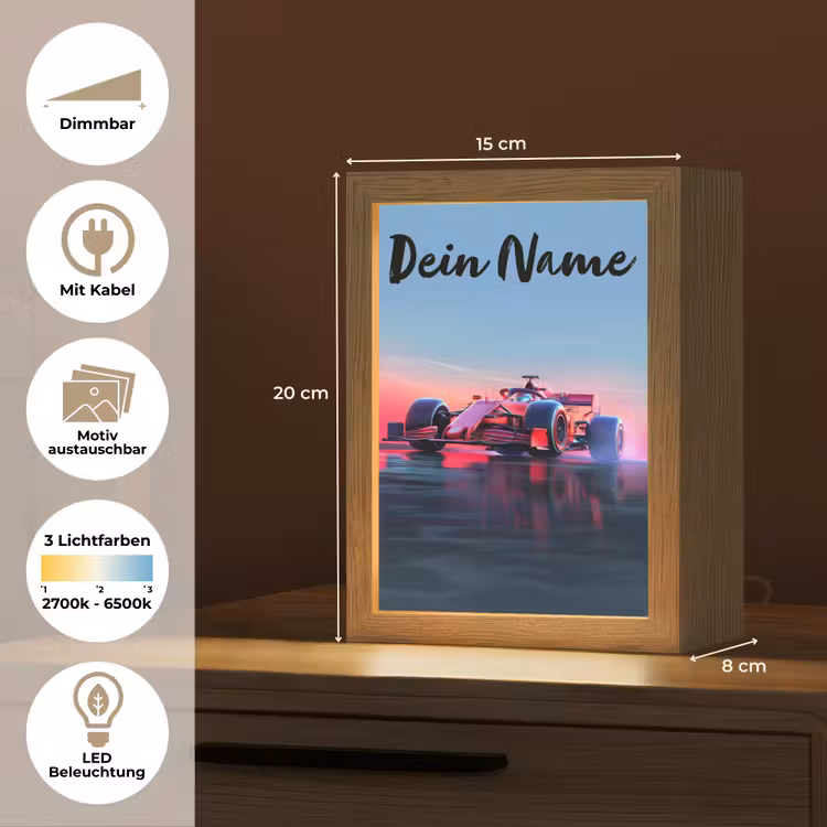 Formule 1 - Race - Auto - Jongens Light Box met kabel (Kinderlampje) klein -USP_websiteoverzichtDE