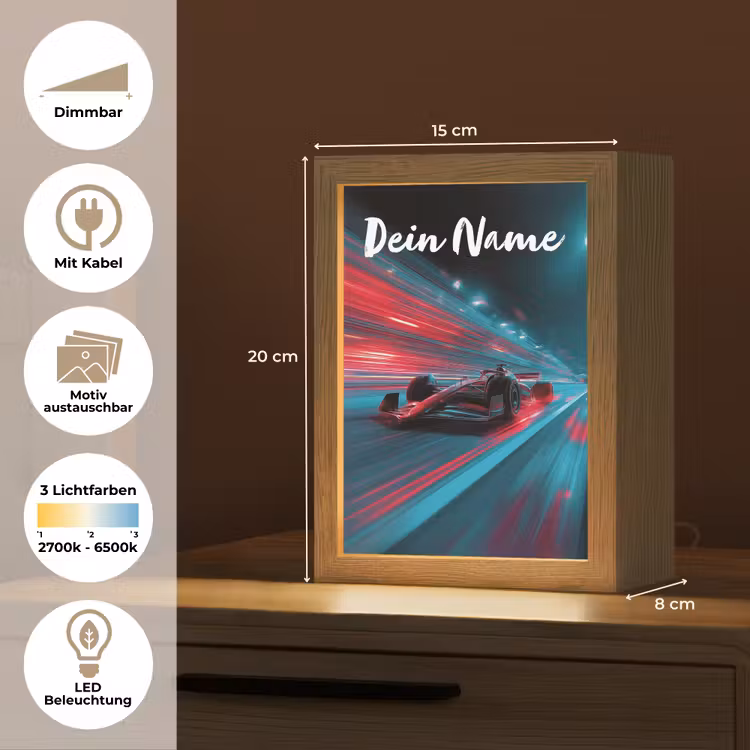 Formule 1 - Raceauto - Rood - Neonverlichting Light Box met kabel (Kinderlampje) klein -USP_websiteoverzichtDE