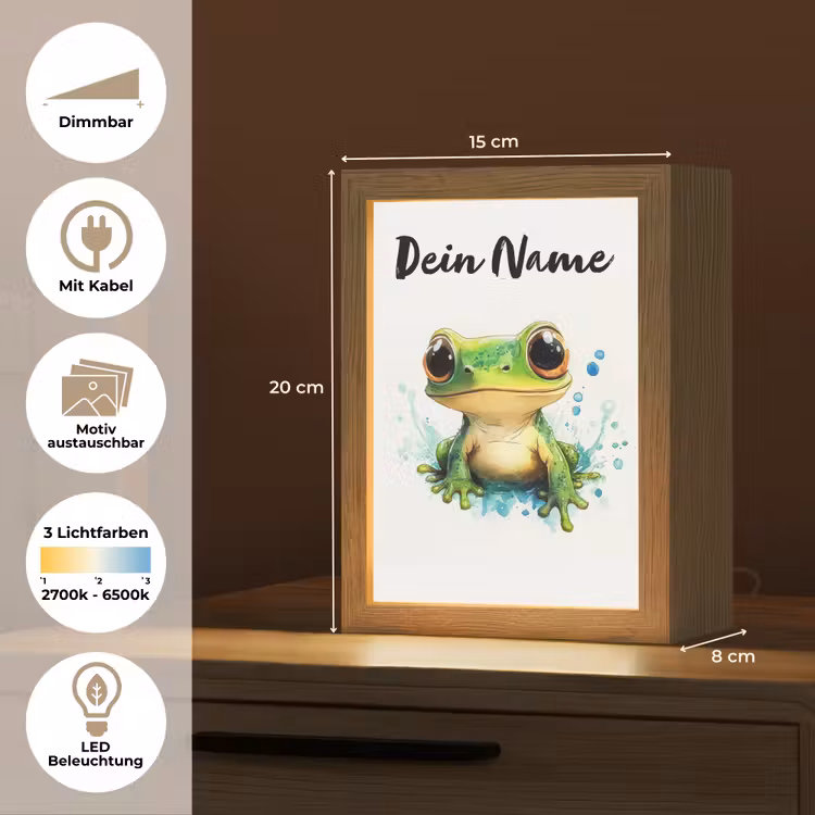 Kikker - Groen - Water - Dieren Light Box met kabel (Kinderlampje) klein -USP_websiteoverzichtDE