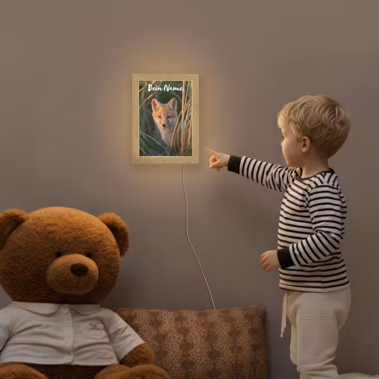 Vos - Oranje - Gras Light Box met kabel (Kinderlampje) klein -sfeer4a_kind