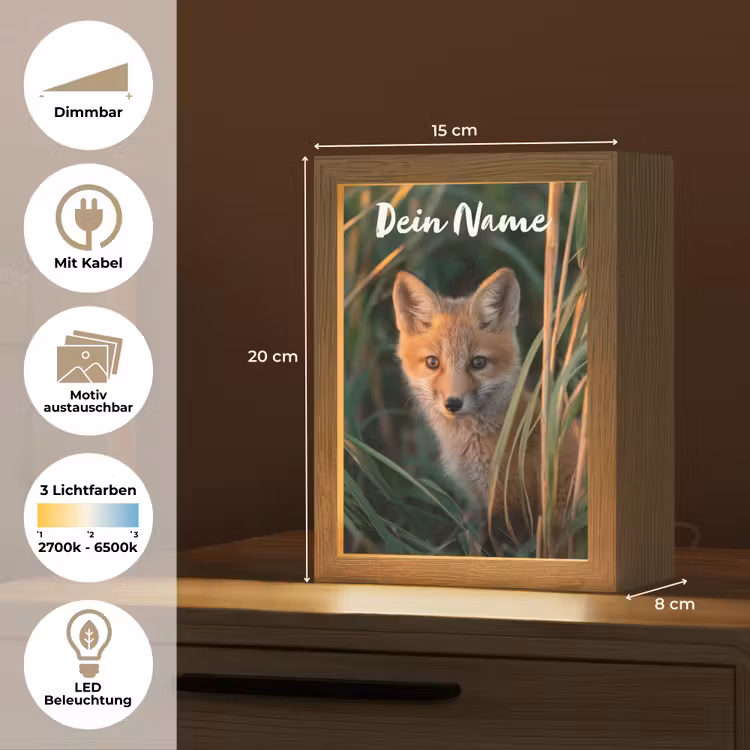 Vos - Oranje - Gras Light Box met kabel (Kinderlampje) klein -USP_websiteoverzichtDE