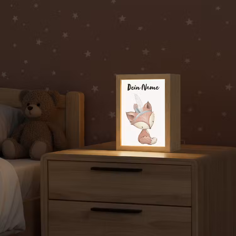 Vos - Dier - Bosdieren Light Box met kabel (Kinderlampje) klein -sfeer1_kind