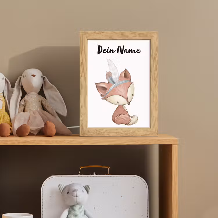 Vos - Dier - Bosdieren Light Box met kabel (Kinderlampje) klein -sfeer2_kind