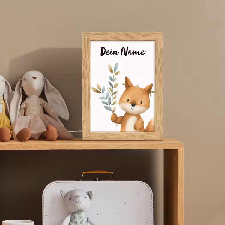 Vos - Dier - Bosdieren Light Box met kabel (Kinderlampje) klein -sfeer2_kind