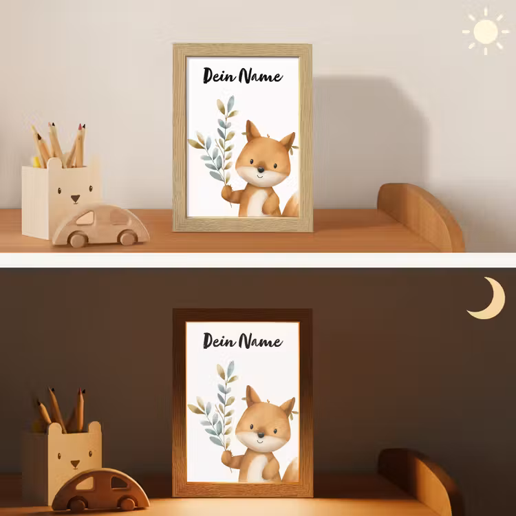 Vos - Dier - Bosdieren Light Box met kabel (Kinderlampje) klein -sfeer3_kind
