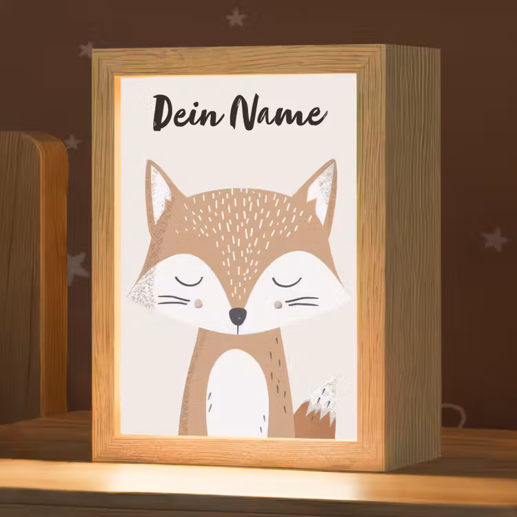 Vos - Dier - Bosdieren Light Box met kabel (Kinderlampje) klein -zzz_3d_website