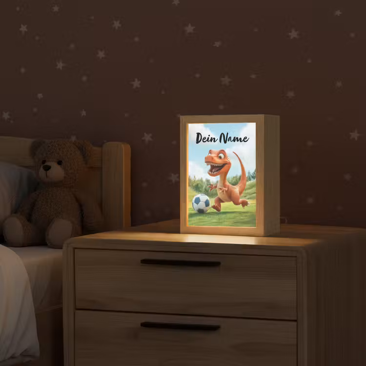 Voetbal - Dino - Sport Light Box met kabel (Kinderlampje) klein -sfeer1_kind