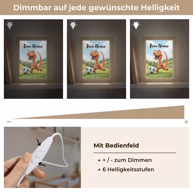 Voetbal - Dino - Sport Light Box met kabel (Kinderlampje) klein -USP_dimbaarDE