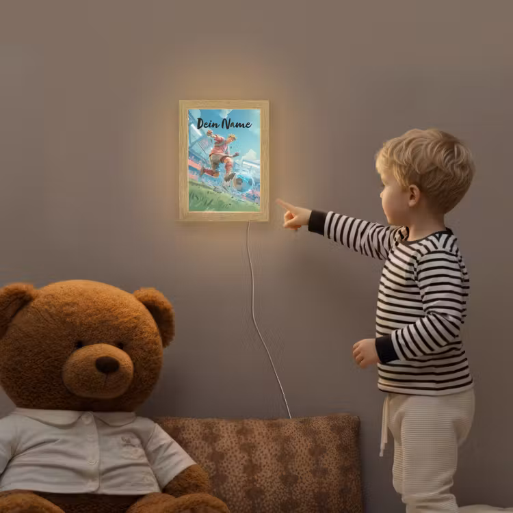 Voetbal - Jongen - Stadion - Elektrisch Light Box met kabel (Kinderlampje) klein -sfeer4a_kind
