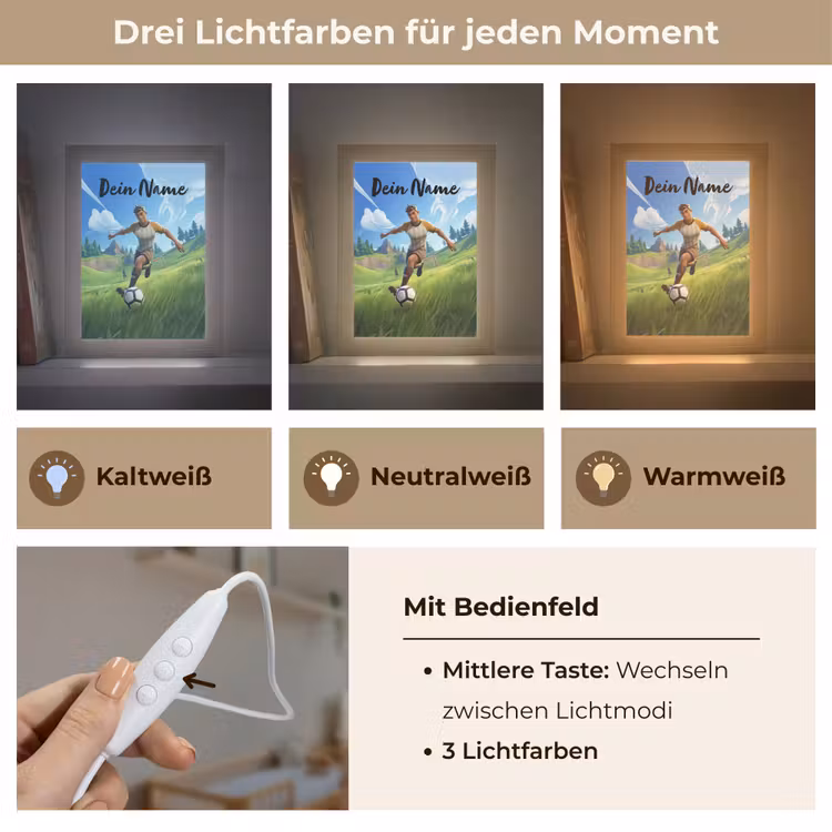 Voetbal - Jongen - Goal - Voetbaltenue Light Box met kabel (Kinderlampje) klein -USP_lichtkleurDE